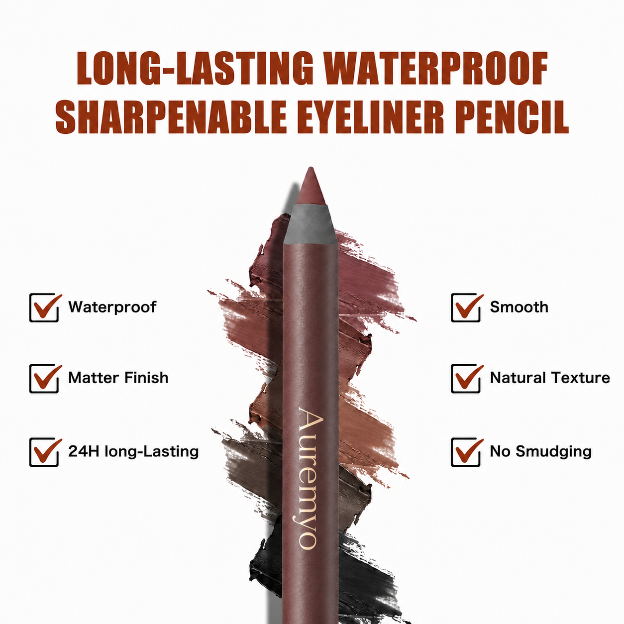 Auremyo™ 24 HR Waterproof Eyeliner Duo Sharpenable Eye Pencil