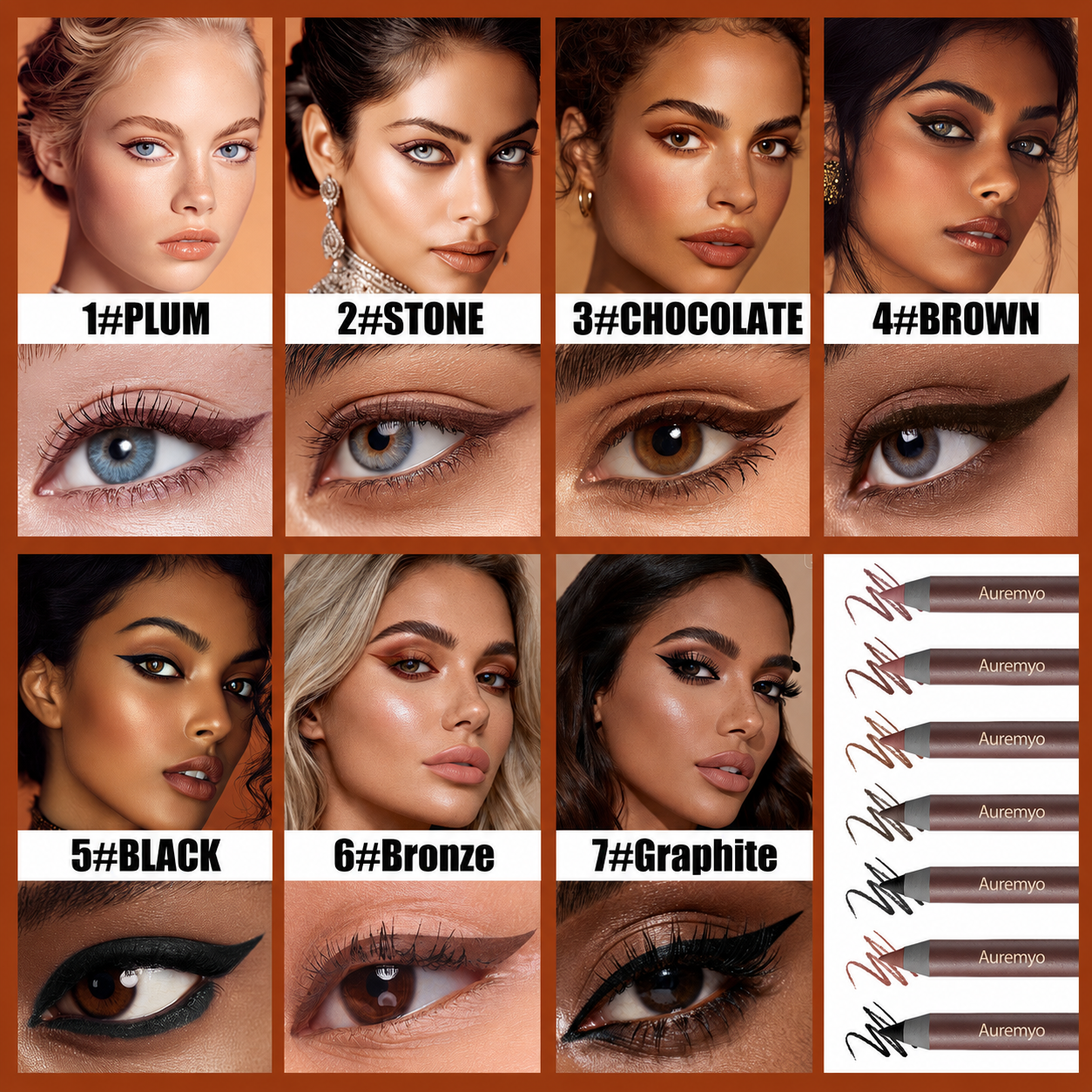 Auremyo™ 24 HR Waterproof Eyeliner Duo Sharpenable Eye Pencil