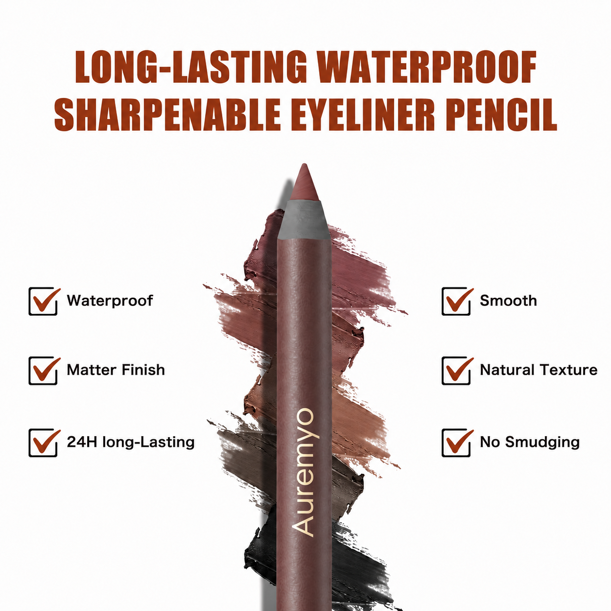 Auremyo™ 24 HR Waterproof Eyeliner Duo Sharpenable Eye Pencil
